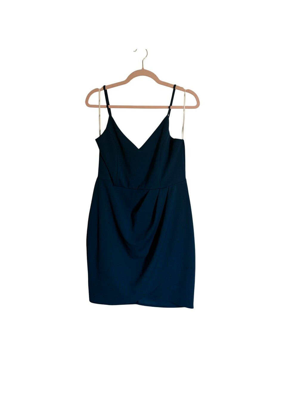LULUS Women's EEUC teal green bodycon wrap mini dress - XL